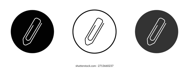 Ícone de clipe de papel. Estilo de contorno simples. Clipe de papel, anexar, clipe de documento, grampo, prendedor, grampo de página, conceito de escritório. Símbolo de linha fina. Vetor isolado em fundo branco. design de vetor eps 10 .