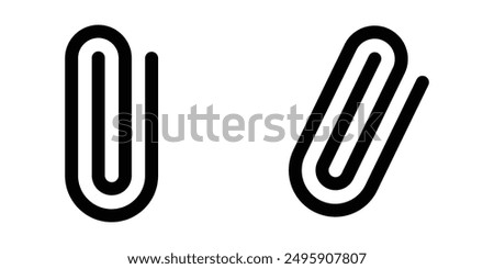 Paper clip icon. Simple outline style. Paperclip, attach, document clip, staple, fastener, page clamp, office concept. Thin line symbol. Vector isolated on white background. vector design eps 10