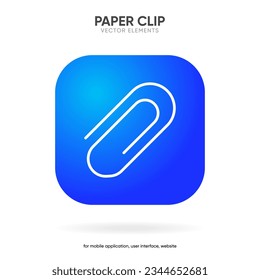 Paper clip icon in trendy flat style isolated on grey background. Paper clip icon page symbol for your web site design Paper clip icon logo, app, UI. Paper clip icon Vector illustration.