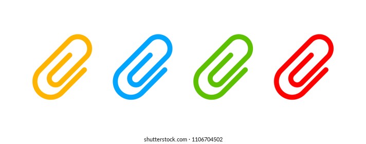 Paper clip icon. Vector paper clip icon. Attachment icon. Email attachment, attached file. Attach file.