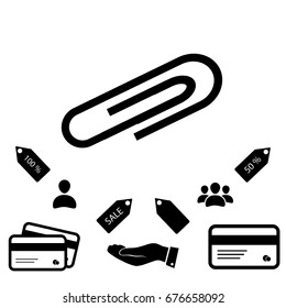 paper clip icon, vector best flat icon EPS