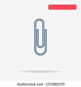 Paper clip icon. Vector concept illustration for design.