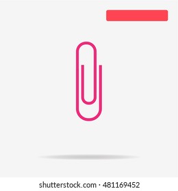 Paper clip icon. Vector concept illustration for design.