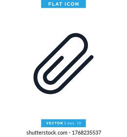 Paper clip icon vector design template. Editable stroke