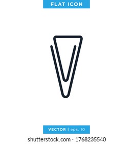 Paper clip icon vector design template. Editable stroke
