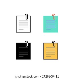 paper clip icon vector with different style design. isolated on white background