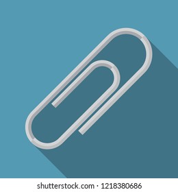 Paper clip icon vector flat design.