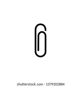 Paper clip icon vector. Flat design style on white background.