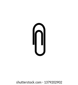 Paper clip icon vector. Flat design style on white background.