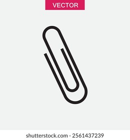 Paper clip icon. vector flat black simple trendy style illustration for web and app..eps