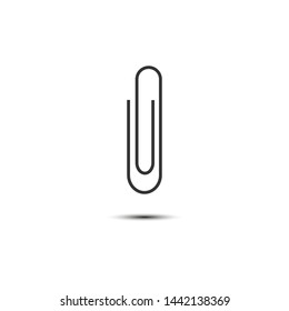 Paper clip icon. Vector illustration, flat design.