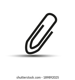 Paper clip icon, vector illustration. Flat design style