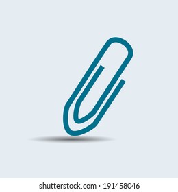 Paper clip icon, vector illustration. Flat design style