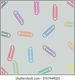 Paper clip icon vector illustration logo design and background.
