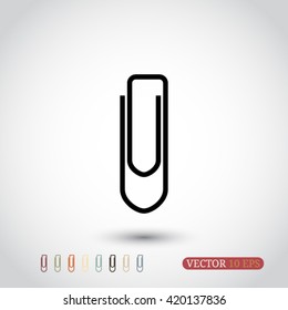 Paper clip icon, vector illustration. Flat design style