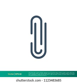 Paper Clip Icon Vector Logo Template Illustration Design. Vector EPS 10.