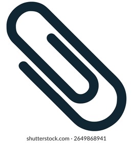 Paper clip icon vector, representing document organization, attachment, and simple office tools. Ideal for office supplies, stationery, and digital interface elements.