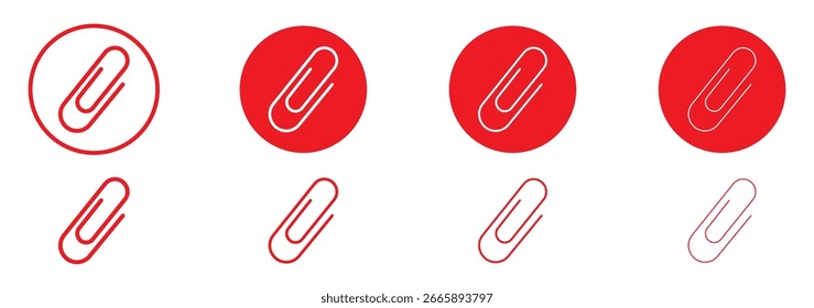 Conjunto de Vector de icono de Clip de papel. Colección de signo de ilustración de Clip de papel. Símbolo o logotipo del Clip