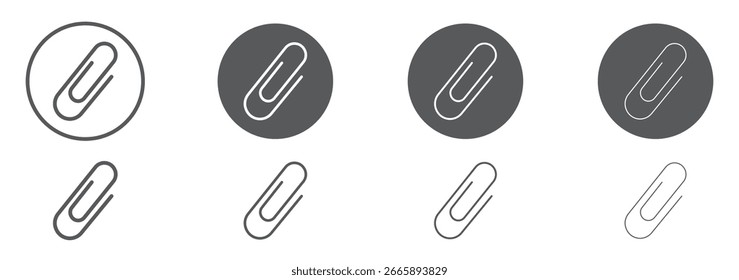Conjunto de Vector de icono de Clip de papel. Colección de signo de ilustración de Clip de papel. Símbolo o logotipo del Clip