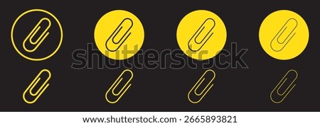 Paper clip icon vector set. Paper clip illustration sign collection. Clip symbol or logo
