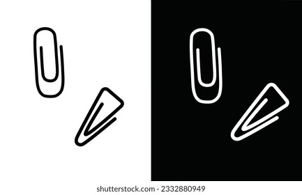 Paper clip icon vector. Paper clip silhouette. School supplies icon vector. Back to school concept. Learning and education icon. Flat vector in black and white.