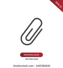 Paper clip icon vector. Simple paper clip sign in modern design style for web site and mobile app. EPS10