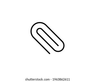 Papierclip-Symbol, Vektorgrafik. Einfaches Flachsymbol. Perfekte Schwarze Piktogrammgrafik auf weißem Hintergrund