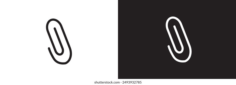 paper clip icon white and black color