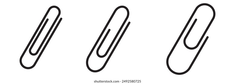 Paper clip icons set. Office Paper Clip sign, Paperclip document vector icon.