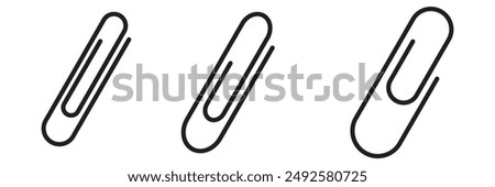 Paper clip icons set. Office Paper Clip sign, Paperclip document vector icon.