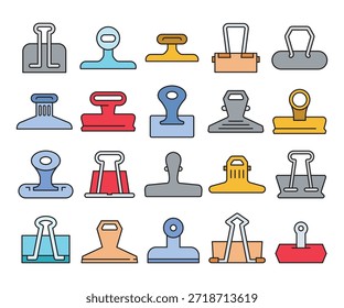 Conjunto de iconos de Clip de papel Ilustración vectorial