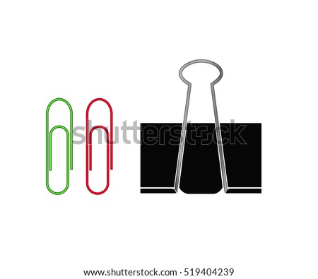 Paper Clip Isolated Icons On White Stock Vector (Royalty Free ...