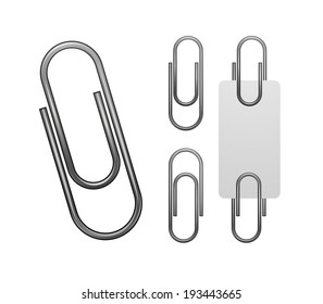 Paper clip isolated on white, vector illustration