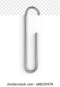 Paper Clip Isolated On White Background. Realistic Vector Illustration.