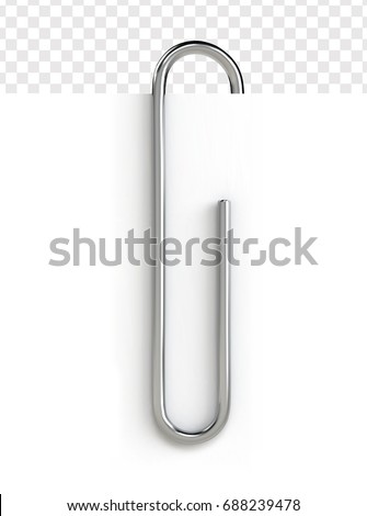 Paper clip isolated on white background. Realistic vector illustration.