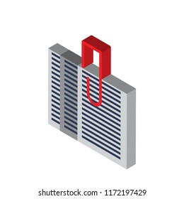 Paper clip isometric left top view 3D icon