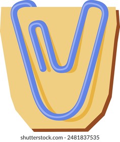 Paper Clip Letter Alphabet Vector Element