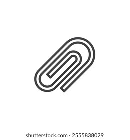 Paper Clip line icon. linear style sign for mobile concept and web design. Paper clip outline vector icon. Stationery symbol, logo illustration. Vector graphics