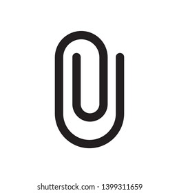 Paper clip line icon symbol, vector EPS 10, line thickness can be adjusted