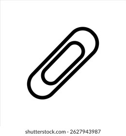 Icono de línea de Clip de papel Vector sobre fondo blanco.