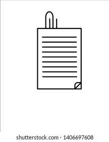 paper with clip line icon,vector best line icon.