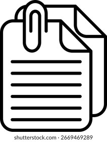 Línea de Clip de papel Vector Icon Design