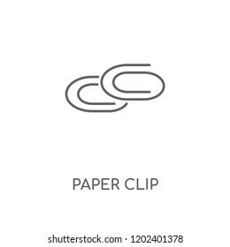 Paper clip linear icon. Paper clip concept stroke symbol design. Thin graphic elements vector illustration, outline pattern on a white background, eps 10.