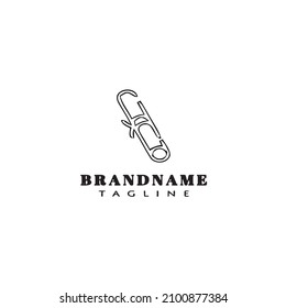 paper clip logo icon design template modern vector