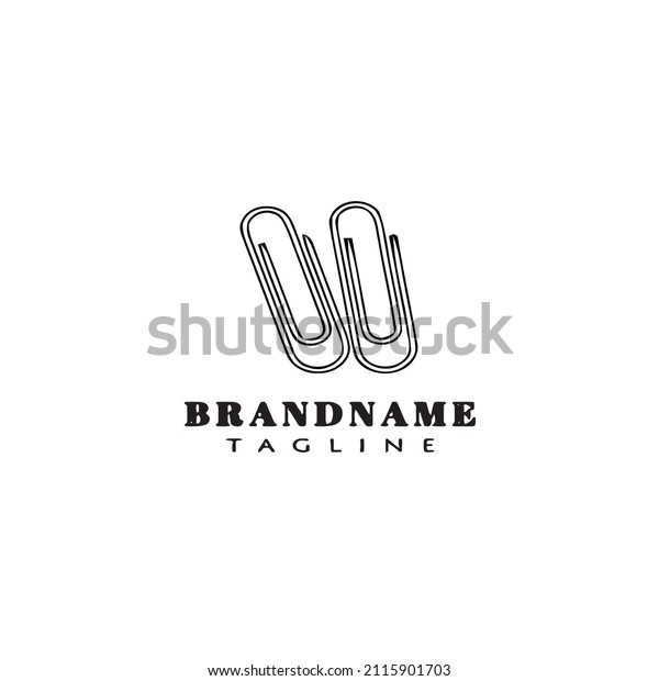 Paper Clip Logo Icon Design Template Stock Vector (Royalty Free