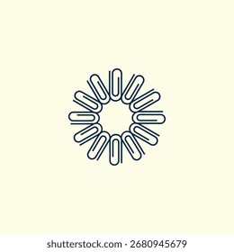 Diseño de Vector plano de icono de logotipo de Clip de papel