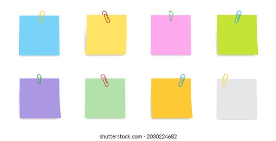 Paper clip with memo. Paperclip with note. Vector illustration. EPS 10.
