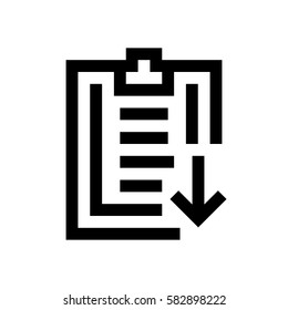 Paper clip mini line, icon, background and graphic. The icon is black and white, linear  flat, vector, pixel perfect, minimal, suitable for web and print. 
