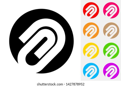 Paper Clip Negative Space Icon