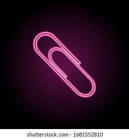 Paper clip neon icon. Simple thin line, outline vector of education icons for ui and ux, website or mobile application